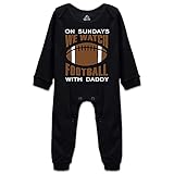 On Sundays We Watch Football with Daddy Unisex Baby Bodysuit Romper Toddler Jumpsuit