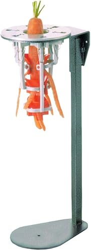 Tellier - Pelador de zanahoria con empujador y soporte recubierto, apertura de pelador de 2.36 pulgadas