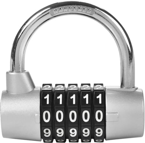 Image of Istara Heavy Duty 5-Digit Combination Steel Padlock | Resettable Code Lock with 100,000 Combinations & Hardened Steel Shackle | High Security Metal Padlock for Gym, Locker, Gate & Travel (Model-4)