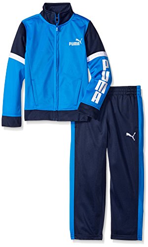 PUMA Little Boys' Toddler Tricot Jacket and Pant Set, Blue Stripe, 2T