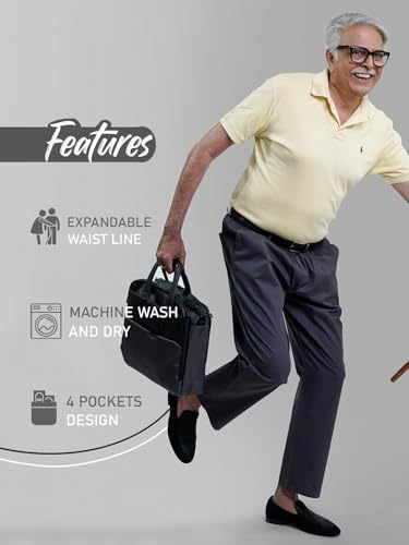 HAXOR Men's Elastic Waist Pants - Premium Cotton Men's Pants for Elderly2