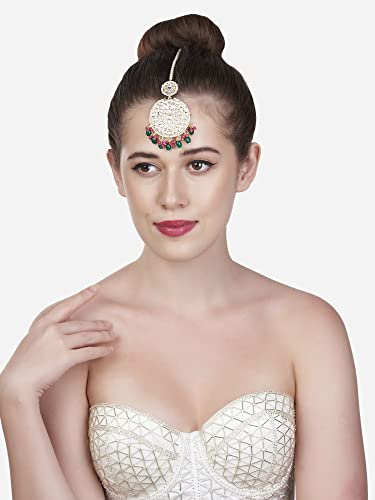 Cluster Beads Drop Bridal Maangtikka for Women