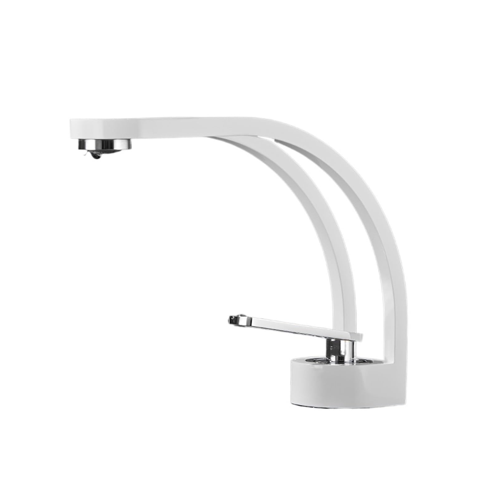 Zadccs White Sliver Kitchen Faucets, Creative All Copper Basin Faucet, Bathroom Toilet Under Vanity, Hot And Cold Water White Chrome(White Sliver)