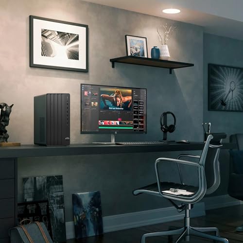 Image of HP Desktop Computer Tower, 13th Gen Intel Quad-Core Processor, 16GB DDR4 RAM, 512GB SSD, Keyboard and Mouse, WiFi Adapter, Vga, Rj-45, Hdmi, Windows 11 Home, Office 365