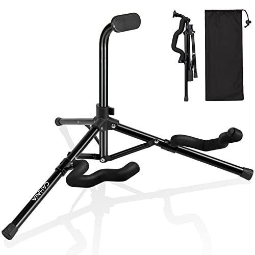 CAHAYA Support de guitare Trépied universel pliable en métal pour guitares acoustiques électriques Ukulélé Violon Banjo Mandoline