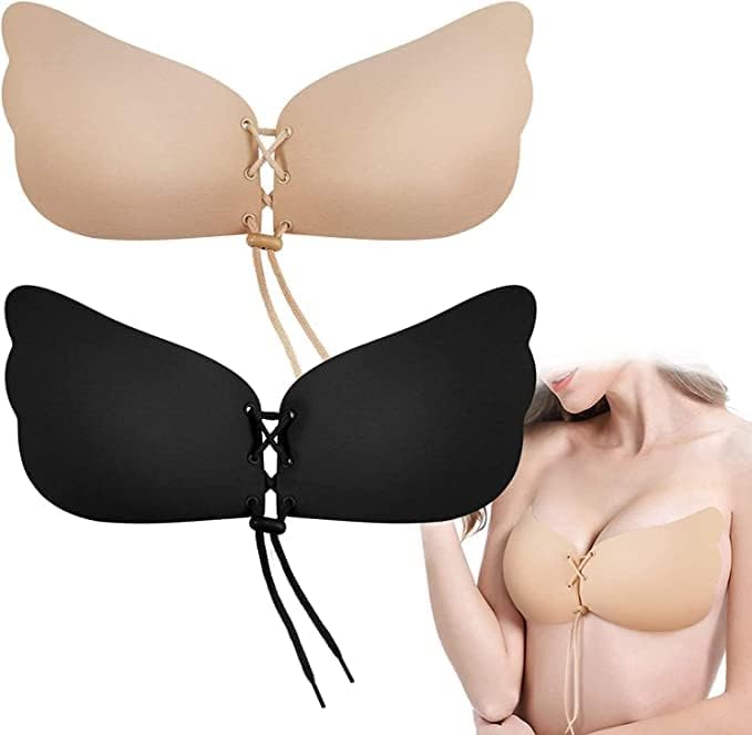 shopempire Push Up Sticky Adhesive for Women, Invisible Strapless Breast Lift, Reusable Nipple Covers Black Nude-picture-22