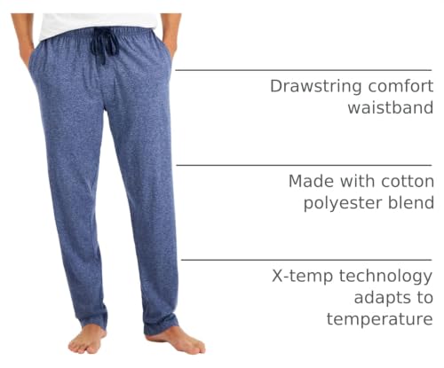Image of Hanes Men's X-Temp Jersey Cotton Sleep Pajama Lounge Pants with Pockets, Pj Bottoms, Extended Sizes
