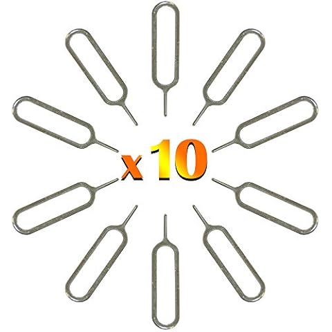BISLINKS Sim Card Ejector Removal Tool Pin Compatible with iPhone (8, 8Plus, X, 7, 7Plus 6, 6S, 6S Plus, SE) iPad, iPod, Samsung Galaxy, Huawei, Sony, LG, OnePlus, and All Smartphones (10Pcs) Cover