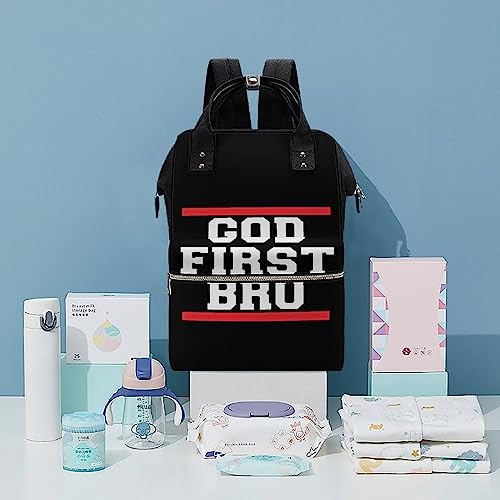 God-First-Bro-Diaper-Bag-Portable-Backpack-Mommy-Bag-Travel-Shoulder-Daypack-for-Outdoor-Working-Beach