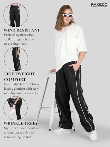 Image of Parachute Pants for Women - Water-Resistant Cargo Pants for Women | Stylish Activewear for Travel, Office, Gym, Trekking & Everyday Comfort | Korean Pants for Woman