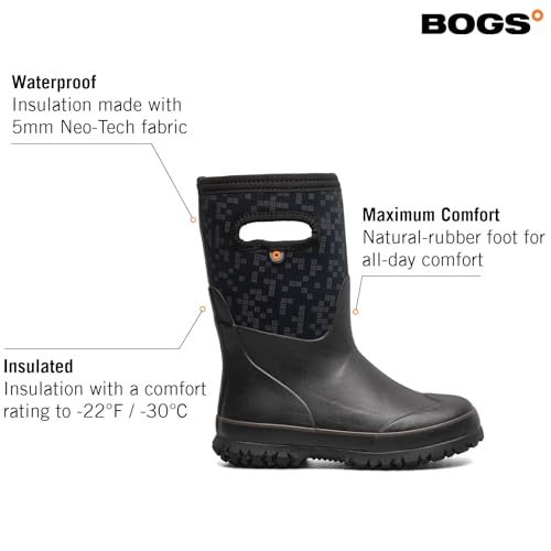 Image of BOGS Grasp Kids Waterproof Rain Boots, Insulated Winter Snow Boots