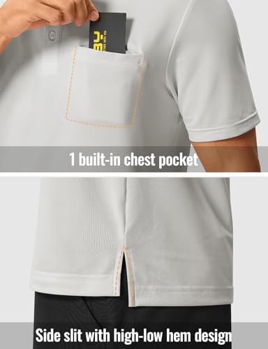 Image of Rdruko Men's Polo Shirts Short Sleeve Quick Dry Outdoor Golf Sports Shirts with Pocket