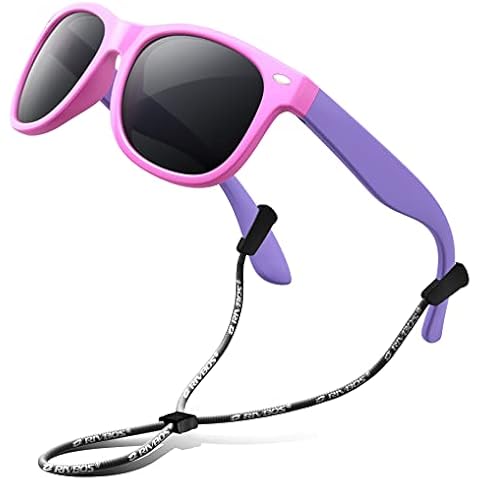 RIVBOS Kids Sunglasses with Strap RBK004-2 Pink Cover