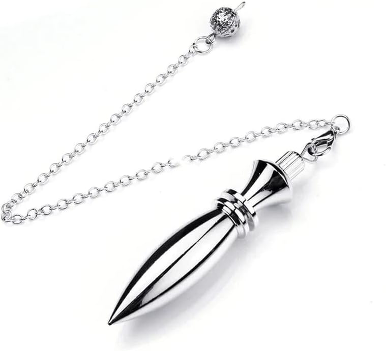 Dowsing Pendulum - Egyptian Thoth Brass | High Vibrational Quality | 18cm Chain Included | Heavy Silver-Metal Radiesthesia Pendulum | Universal Divinatory Pendulum – L. 6.5cm