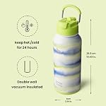 BOTTLE BOTTLE 32oz Insulated Water Bottle Stainless Steel Sport Water Bottle with Straw Dual-use Lid Design for Gym with Pill Box (Mist)