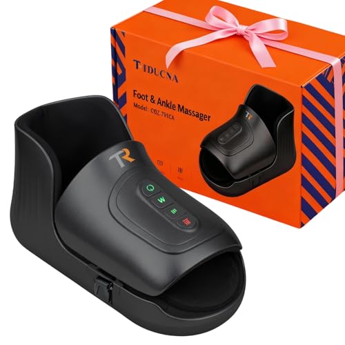 TRIDUCNA Shiatsu Foot Massager with Heat - Electric Feet Massage Machine with Multi-Level Deep Kneading and Air Compression for Plantar Fasciitis, Tired Foot Muscle Relax at Home or Office