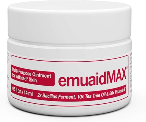 emuaid EMUAIDMAX Ointment for Itchy Skin, Maximum Strength Treatment for Athlete's Foot, Psoriasis, Jock Itch, Rash, Eczema, Cold Sores, Blisters, and Yeast Infection, 0.5oz