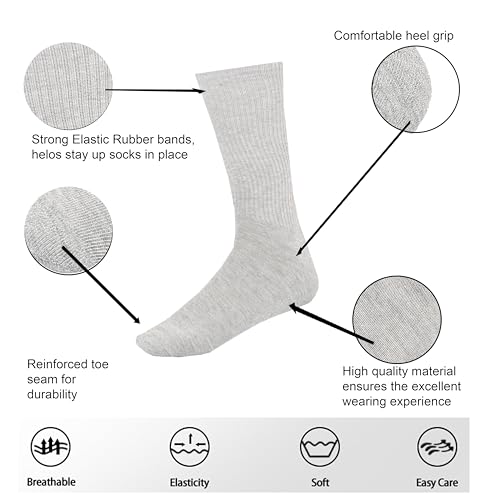 Men Cotton Crew Socks Soft Comfortable Thin And Breathable on Top Durable Double Layer Cushioned Reinforced Sole.3