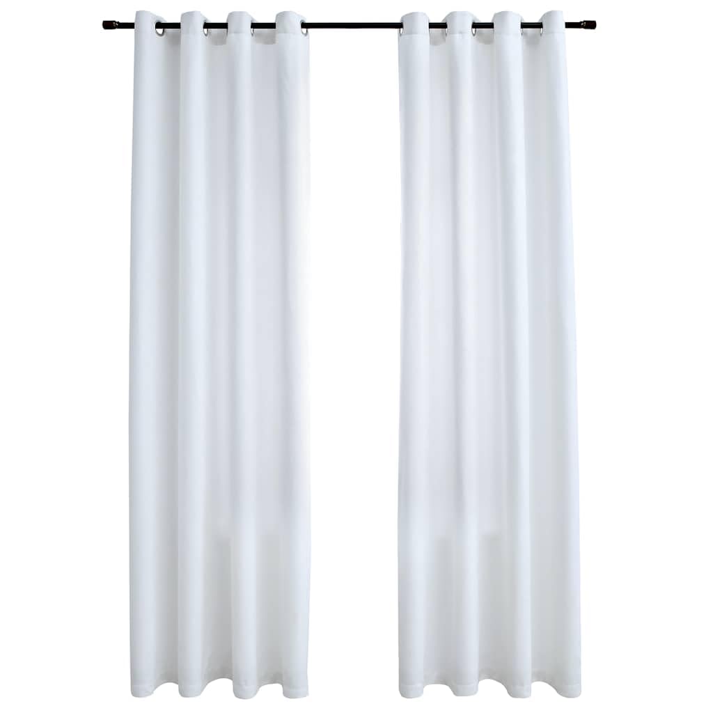 Eleganti tende con anelli in metallo per soggiorno, camera da letto, ufficio, set da 2 pezzi, effetto pelle scamosciata, poliestere, lavabile, design senza tempo