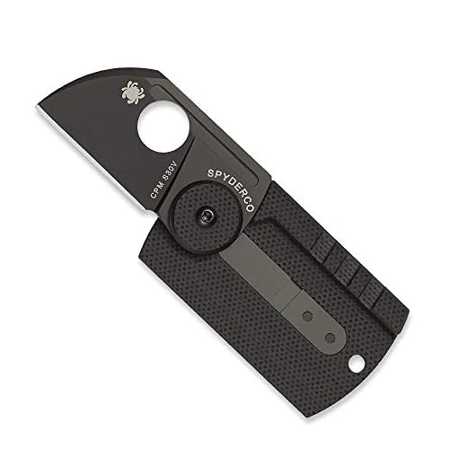 Spyderco Dog Tag Non-Locking Knife with 1.23" CPM S30V Steel Blade and Durable Black Carbon Fiber Handle - PlainEdge - C188CFBBKP