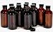 Vivaplex, 12, Amber, 4 oz Glass Bottles, with Lids