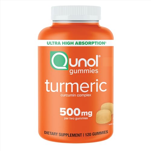Qunol Turmeric Gummies Gummy with 500mg Turmeric Curcumin Joint Support Supplement Ultra High Absorption Tumeric Curcumin Vegan Gluten Free 2 Month Supply 120 Count