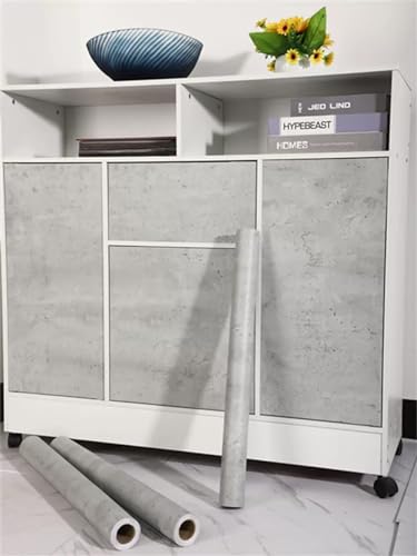 Bai You Mei Klebefolie Betonoptik Wasserfest Verdickt 10m*0,6m Retro stil Vintage Tapete betonoptik Klebefolie Aufkleber Rolle Concrete (Grau, 0.6W x 10L m)
