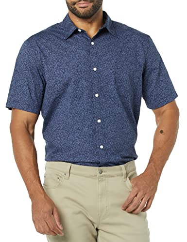 Amazon Essentials mens Short-sleeve Regular-fit Stretch Poplin Shirt