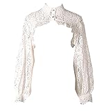 YAKEFJ Detachable Dickey Collar Blouse False Collar Half Shirt Long Sleeve Cropped Crop Tops White-b
