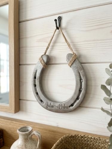 Fer à cheval personnalisé en métal, cadeau de mariage rustique ou de crémaillère