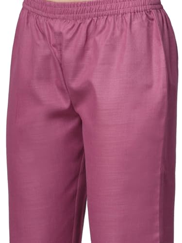 Image of Stylum Women's Solid Cotton Blend Straight Kurta Pant Dupatta Set