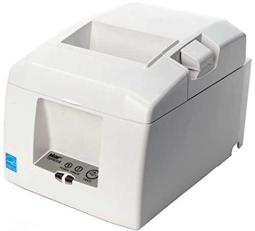 Best Promo Star Micronics TSP654IIBi2 Bluetooth Thermal Receipt Printer with Auto Connect for iOS, Auto-cutter, and External Power Supply - White