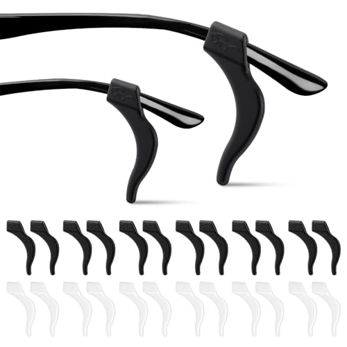 LOBVABA 24 Piezas Sujeta Gafas Silicona, Retenedores de Gafas, Soporte para puntas de Las Patillas, Oporte Antideslizante, Cinta gafas para Gafas de Sol, Gafas de Lectura, Goggles hombre, mujeres