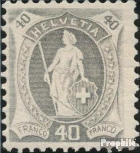 Sellos Suiza 77C Prophila con pliegue de 1905 con la ilustración clásica de Helvetia de pie