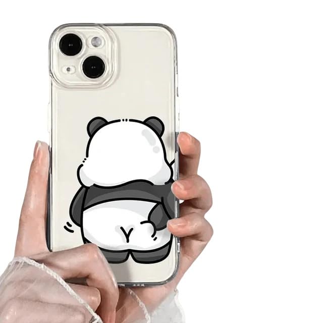 Mdybf Cover iPhone Custodia per La Coppia di Coniglietti di Orso Divertente per iPhone 14 13 12 15 11 PRO Max Mini 7 8 più Se XR XS XS Max Cover Gel Silice-per iPhone 15-M03