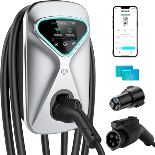 Image of Level 2 EV Charger 48 Amp, 11.5KW 240V Electric Car Charger, NEMA 14-50 Plug, J1772 25' Cable, RFID Card, Smart App (WiFi), Smart Electric Vehicle Charging Stations with UL, ETL Certified EVSE