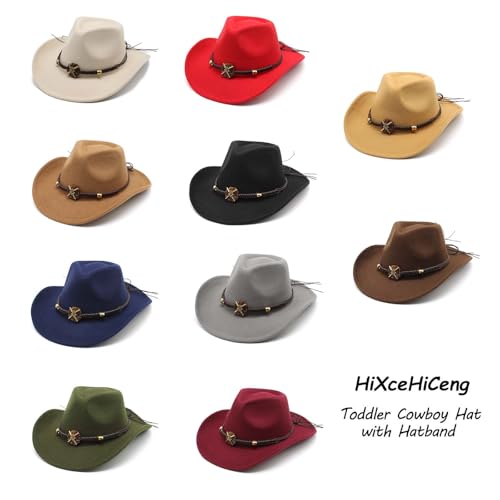 Kids Cowboy Hat for Boys, Toddler Western Cowgirl Hat for Girls, Wide Brim 3-8T Felt Cowboy Hat3