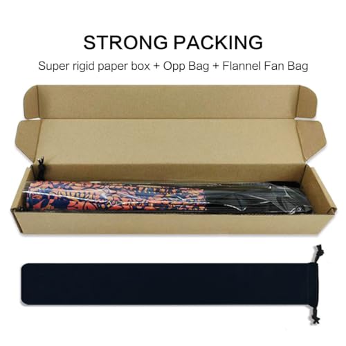 Raveahem UV Glow Rave Fan, Bamboo Folding Clack Hand Fans Foldable for Men Women, Boots on the Ground Poping Fan for EDM Festival Line Dance Decoration, (Alchemical Signs, Large 13")