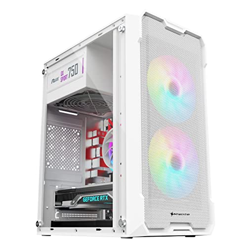 CHIPTRONEX Z810 White Micro ATX Gaming Tempered Glass, USB 2.0 Gaming Case, Computer