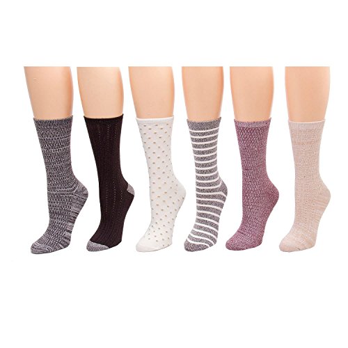 Cuddl Duds Java Pack of 6 Women's Socks, No Color, Size 4.0