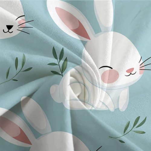 Housse de couette 200x200 microfibre avec zip pratique motif lapin