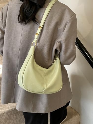 Image of GRPKSSIB PU Leather Shoulder Bags Hobo Crossbody Bag Casual Tote Handbags Women's Crescent Purse with Adjustable Strap