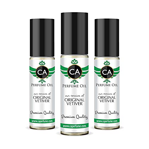CA Perfume Impression of Original Vetiver for Men Eau De Parfum Woody Spicy Scent Long Lasting Cologne for Men Travel Size TSA Ready for Day and Night Wear 0.33 Fl Oz 10ml (Pack of 3)