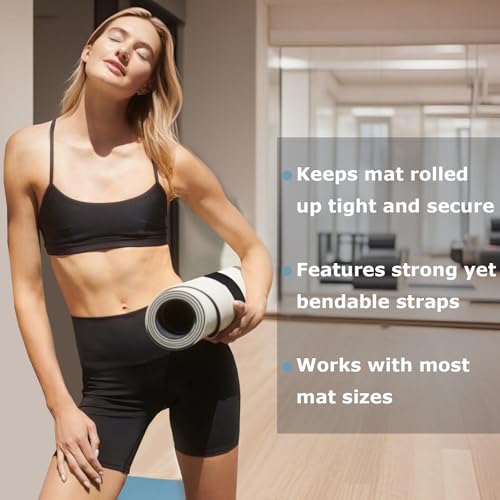 Nexhyp 2Pcs Yoga Mat Strap Slap Bands - Secure Rolled Yoga/Pilates Mats (20"x2"), Durable Non-Slip Hold for Thick Mats & Carrying, Easily ‘Slap’ On with Super Strong Hold for Women Girl (Black) - Image 6