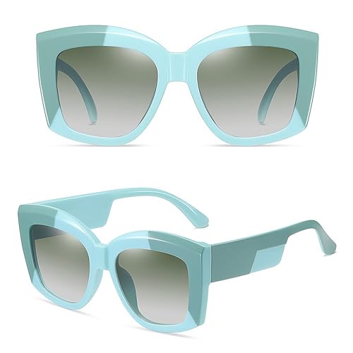 Fashion Oversized Cat Eye Sunglasses Multicolor Frame