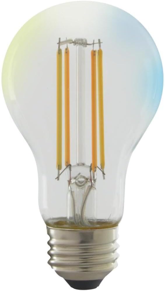 Satco S11250 Starfish Tunable White WiFi Smart LED Light Bulb, Works with Siri, Alexa, Google Assistant, SmartThings, Clear, A19, 1 Pack