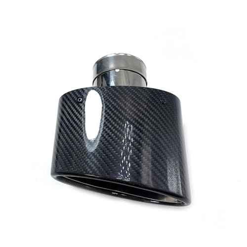 Tubo de escape modificado en fibra de carbono brillante de 150mm