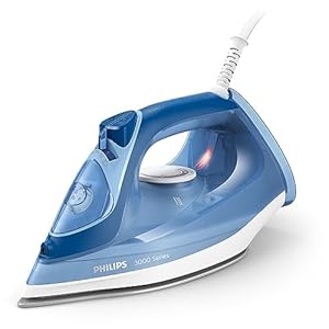 Philips Perfect Care 3000 Series Steam Iron – 1250 W power, 40 g/min continuous steam, 200 g steam boost, 300 ml water tank, blue (DST3031/20)