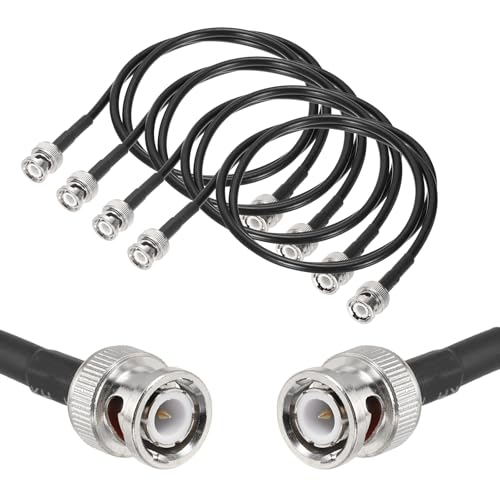 Câble coaxial RG58 BNC mâle 50 Ohm 0,9 m cordon de raccordement pour fréquence radio lot de 4