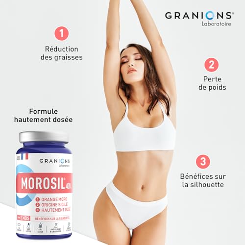 MOROSIL 400 mg GRANIONS - Morosil Perte de Poids - Morosil + Vitamine C - Morosil Hautement Dosé - Bruleur de graisse puissant - Ventre Plat - 2 Etudes Scientifiques - 60 Comprimés - Format 2 Mois – Image 6